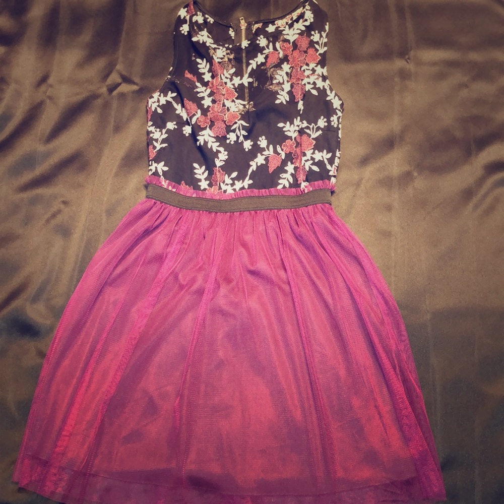 Black and Purple Flower Dress